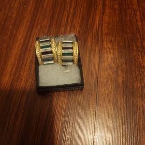 Vintage clip on earrings hoops